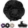 Black bonnet with massager