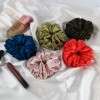 hair accessories Handmade women, scrunchies, satin silk combo oversized ,scrunchies organza oversized, scrunchies satin silk oversized hair scrunchies velvet oversized scrunchies oversized silk for women, fluffy