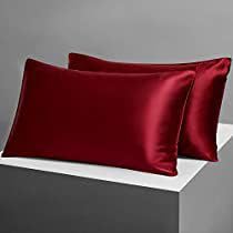 Satin Silk Pillow Covers for Hair and Skin, Pack of 2 Satin Pillow Cover 3 Satin Scrunchies