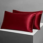 Satin Silk Pillow Covers for Hair and Skin, Pack of 2 Satin Pillow Cover 3 Satin Scrunchies