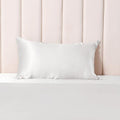 Atrube's Satin Pillow Covers for Hair and Skin| Satin Pillowcase 2 Pack with 3 Scrunchies Envelope Closure (Ivory)
