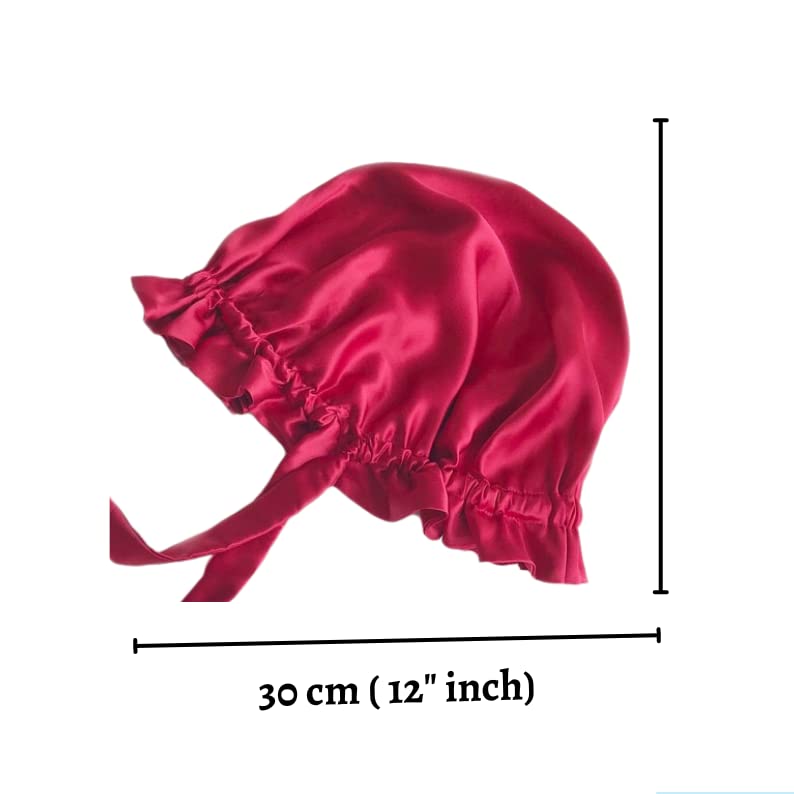 Atrube's Silk Satin Bonnet for sleeping with Pillow covers and 3 Scrunchies