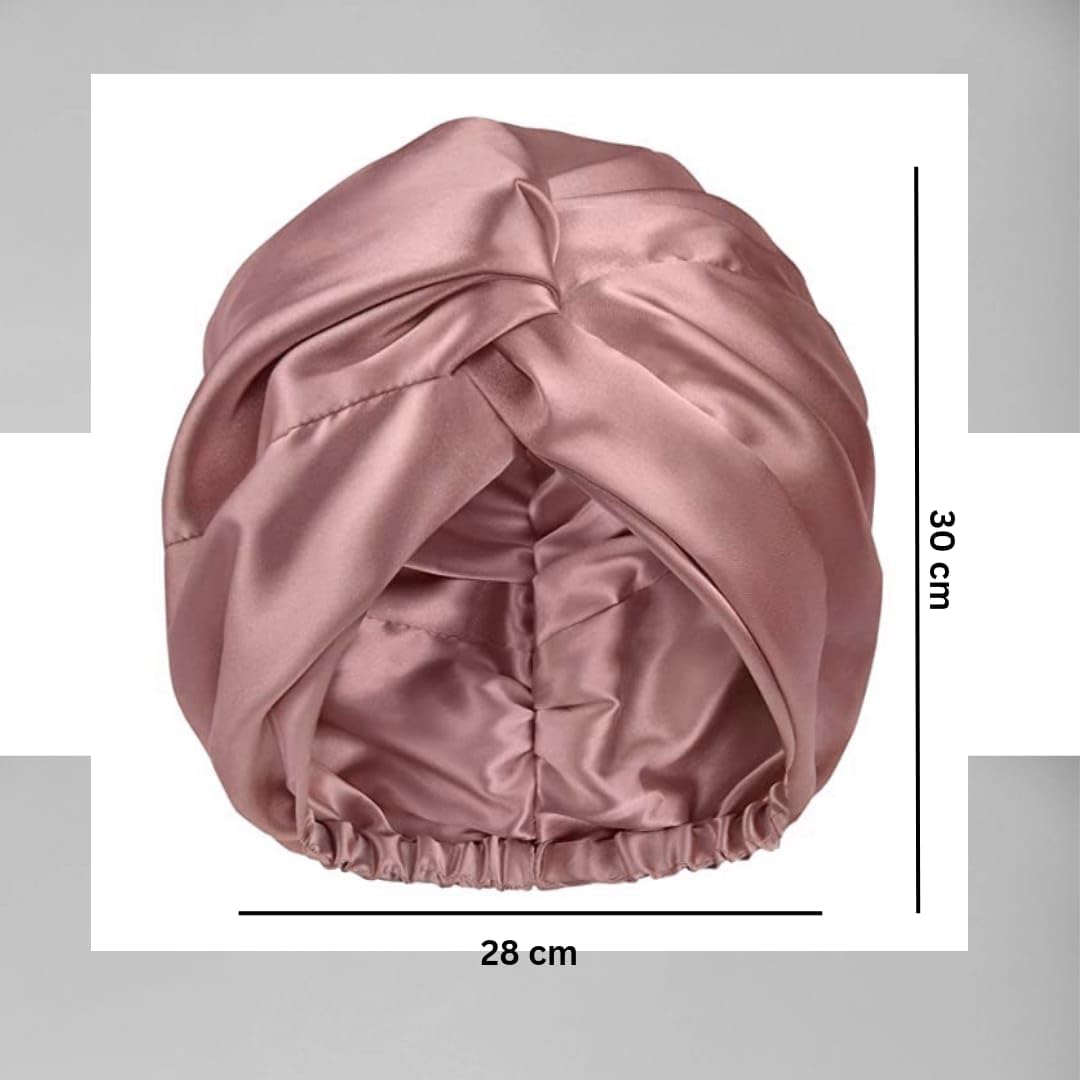Silk Satin Bonnet Reversible Sleep Cap Adjustable tie Band Turban
