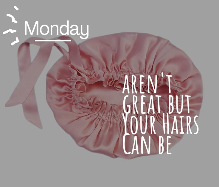 Atrube's Satin Silk Adjustable Reversible Hair bonnet for women,Sleep hair Cap with tie Band