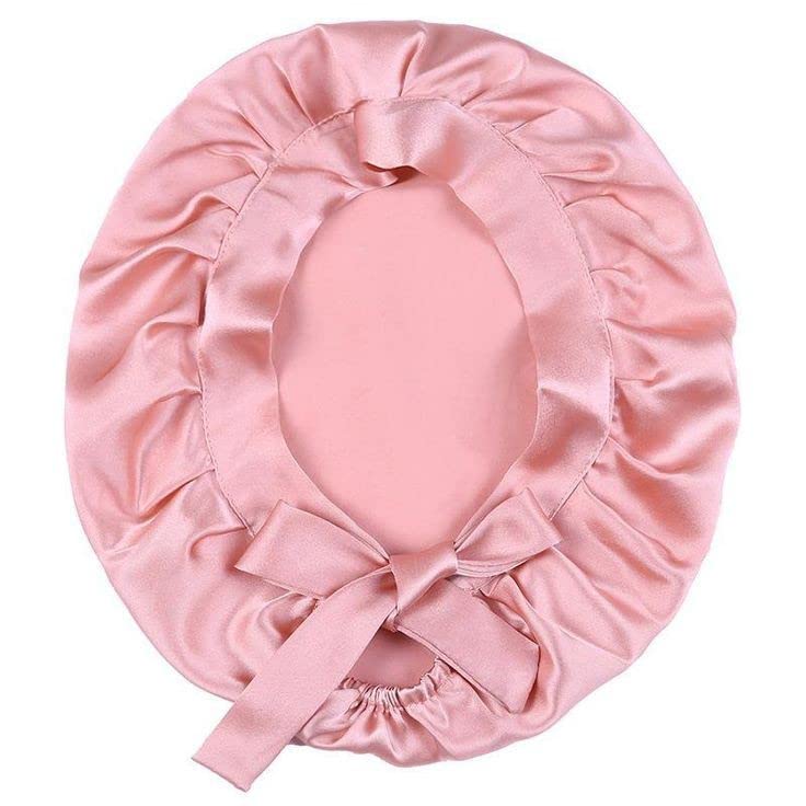 Atrube's Satin Silk Adjustable Reversible Hair bonnet for women,Sleep hair Cap with tie Band