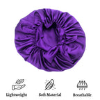 Satin Bonnet for Curly Hair| Reversible Silk Bonnet(Purple)
