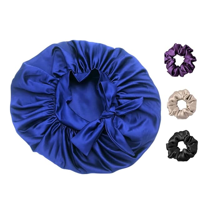 Satin Bonnet for Curly Hair| Reversible Silk Bonnet(Purple)