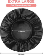 Premium Satin Bonnets for Men - Stylish and Comfortable Hair Protection (Black)