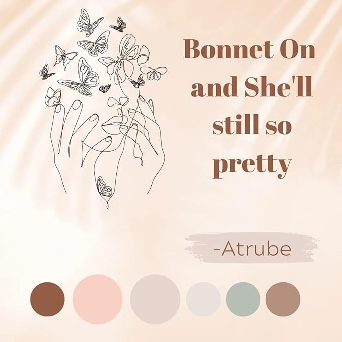 Silk Bonnet for Hair with 3 Scrunchies with Wide Elastic Tie Band(Sapphire Silk)