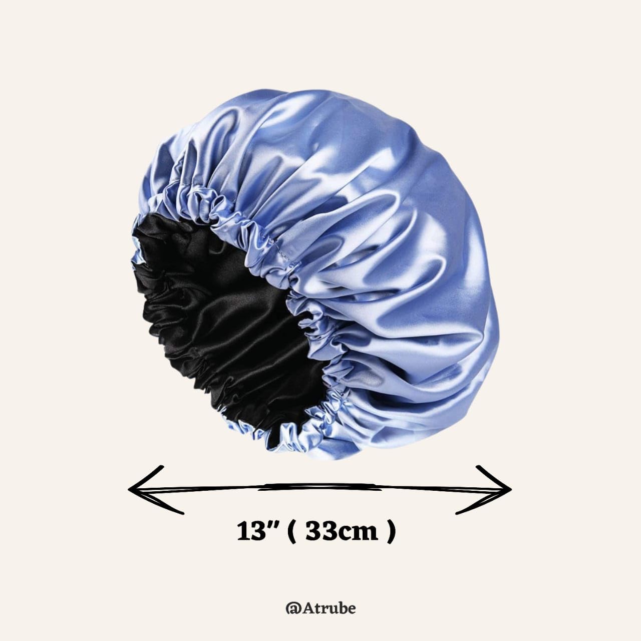 Satin Silk Bonnet for Hair with Hair Scalp Massager Brush with 3 Satin Scrunchies, Satin Bonnet for Curly Hair, Reversible Cap Sleeping, Adjustable, Satin Hair Wrap (Blue)