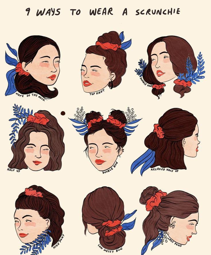 Atrube's Silk Satin Scrunchies Pack of 3 Multicolor Silk Scrunchy Set for Hairs