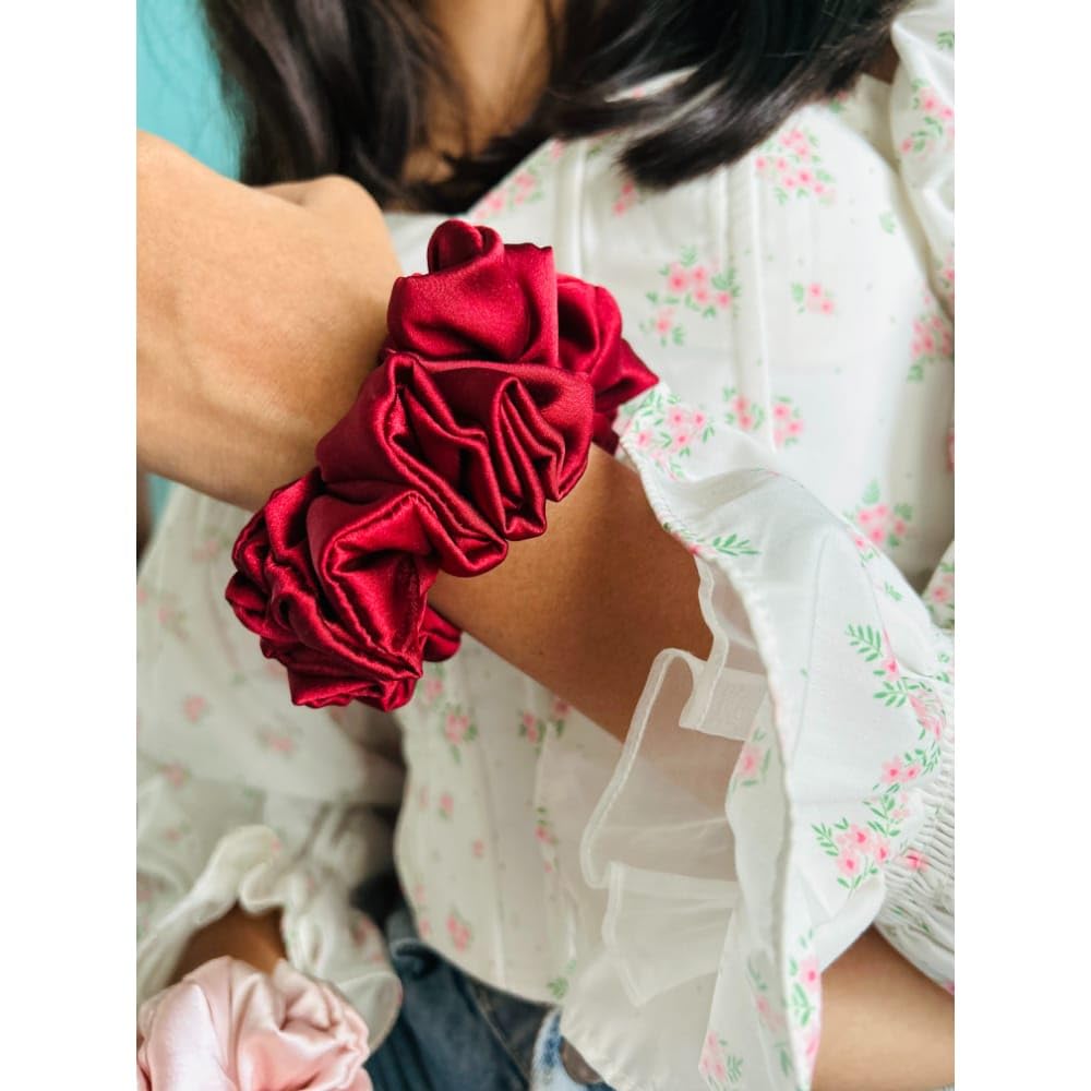 Satin Scrunchies for Women/Girls| Hair Ties, Best Gift for Sister, Friend, Mom Set of 4