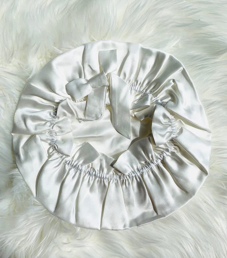 Adjustable Pure Satin Hair Bonnet Protective Night Hairstyles Satin Curly Hair