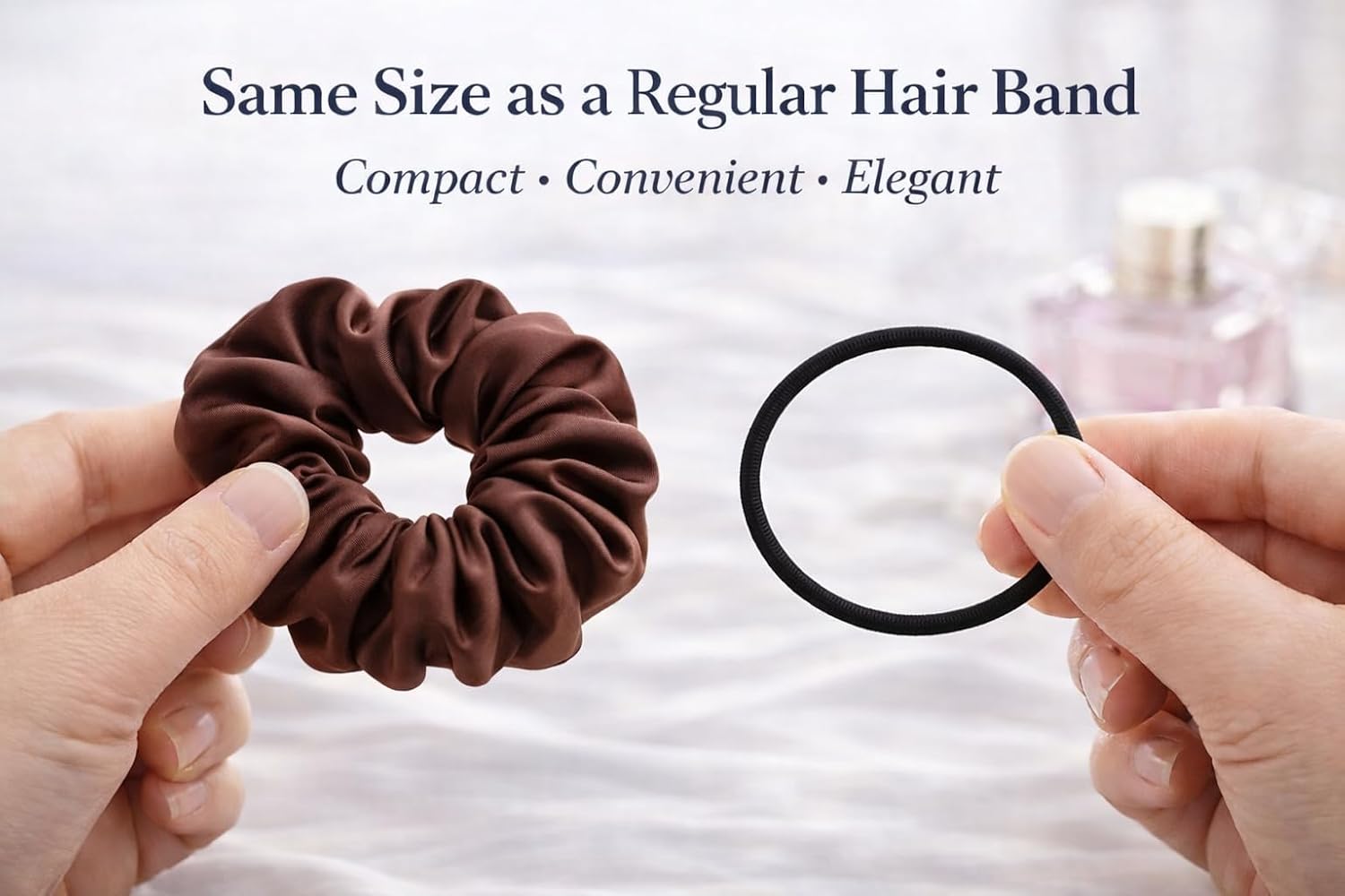 Luxury Satin Hair Scrunchies for Women & Girls – Soft, Smooth, Elastic Hair Ties  (Pack of 14)