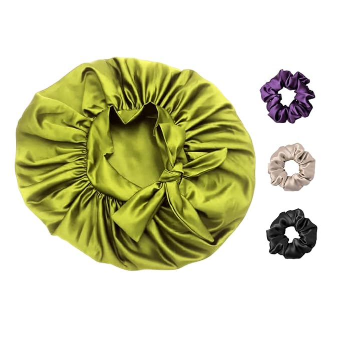 Satin Bonnet for Curly Hair| Reversible Silk Bonnet(Purple)