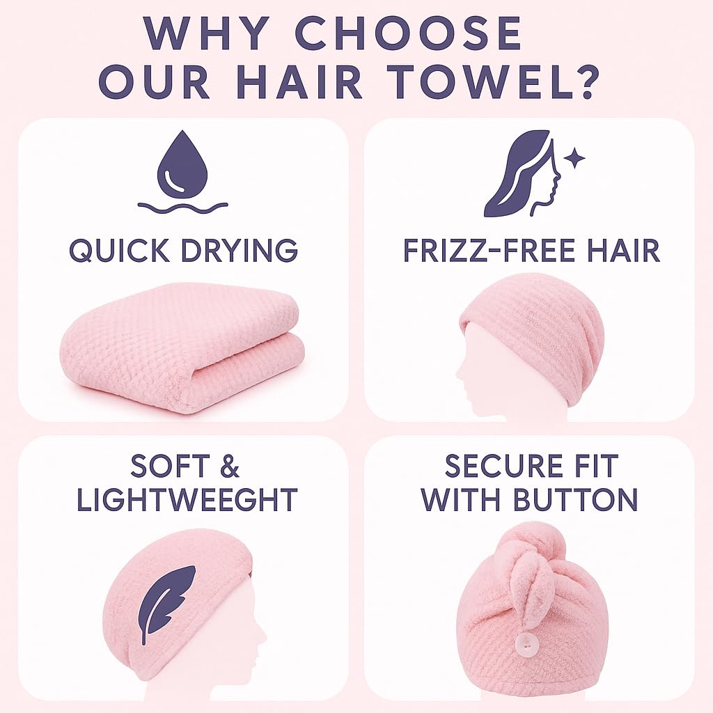 Silk Pillowcase Set with Hair Towel and 3 Scrunchies, Luxury Beauty Sleep Collection (rose taupe)