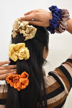 Premium Soft Skinny Satin Scrunchies for Women (Pop and Play, skinny)