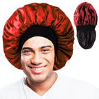 Premium Satin Bonnets for Men - Stylish and Comfortable Hair Protection (Black)