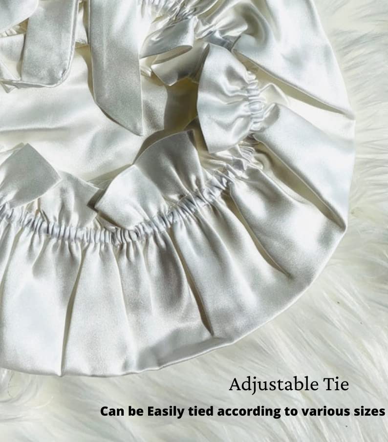 Adjustable Pure Satin Hair Bonnet Protective Night Hairstyles Satin Curly Hair