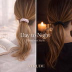 Premium Skinny Scrunchies for Women, Satin Hair Ties, No-Damage, Soft Elastic Strong Hold, 6 Pack (Ultimate Neutrals)