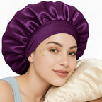 Satin Bonnet with Scrunchies Adjustable Sleeping Cap for Women