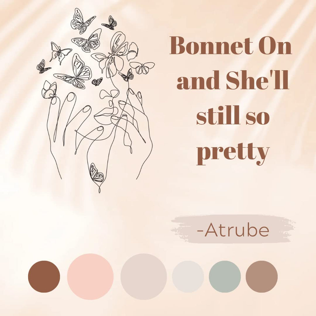 Atrube's Satin bonnet for curly hair| Silk bonnet for hair| Satin Hair Cap for Sleeping| Adjustable Hair Bonnet For Sleeping with adjustable combo of 2