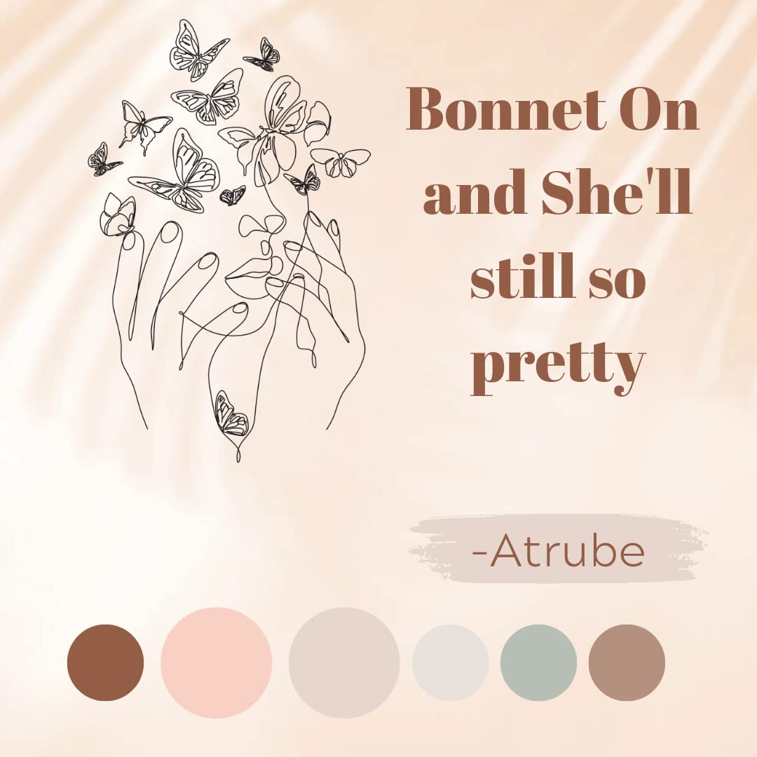 Atrube's Satin bonnet for curly hair| Silk bonnet for hair| Satin Hair Cap for Sleeping| Adjustable Hair Bonnet For Sleeping with adjustable combo of 2