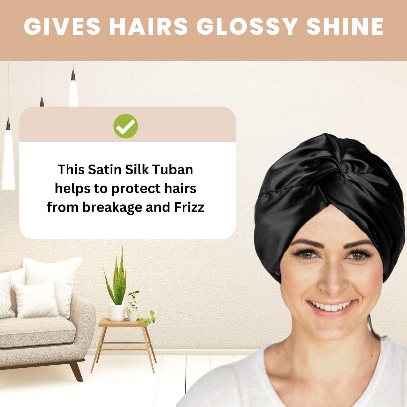 Silk Satin Hair Bonnet Reversible Sleep Cap with Adjustable tie Band for Sleeping Hair Cover for Women with Scrunchies Head Circumference: 21"~23"