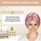 Silk Satin Bonnet Reversible Sleep Cap Adjustable tie Band Turban