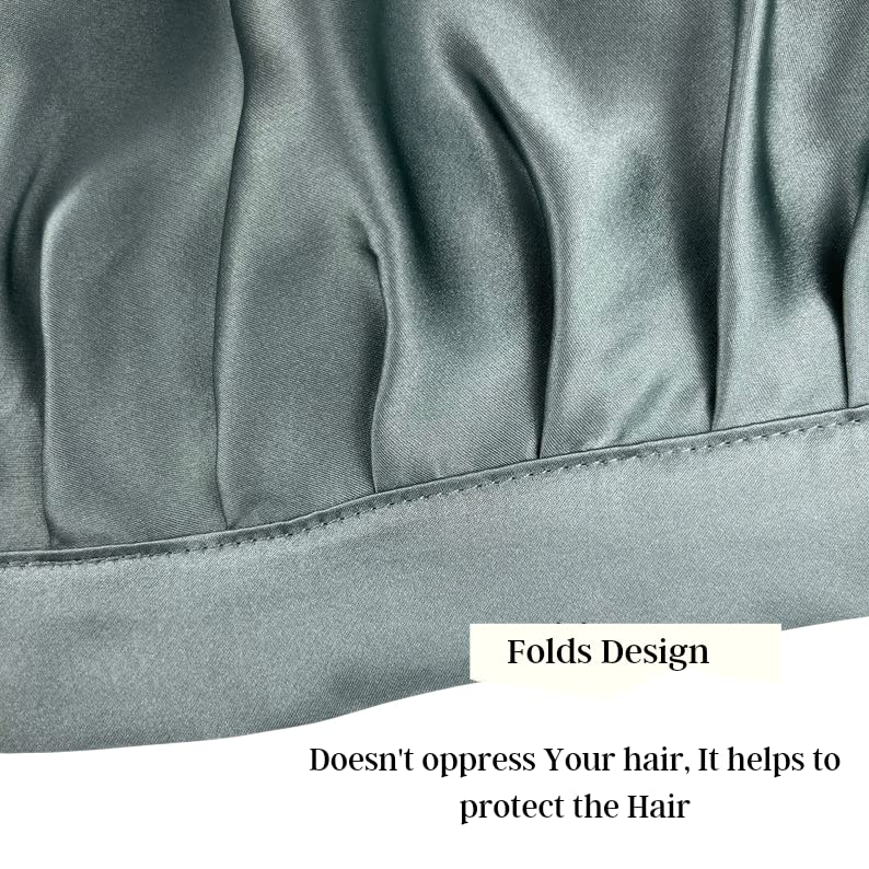 Adjustable Pure Satin Hair Bonnet Cap for Women