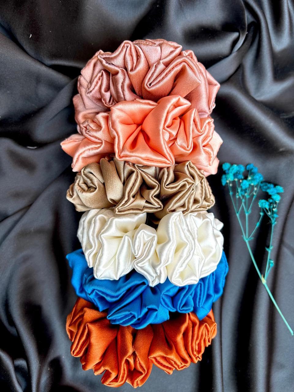 Premium Soft Skinny Satin Scrunchies for Women (Pop and Play, skinny)