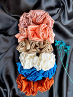 Premium Soft Skinny Satin Scrunchies for Women (Pop and Play, skinny)