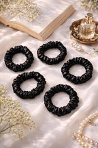 Premium Skinny Scrunchies for Women, Satin Hair Ties