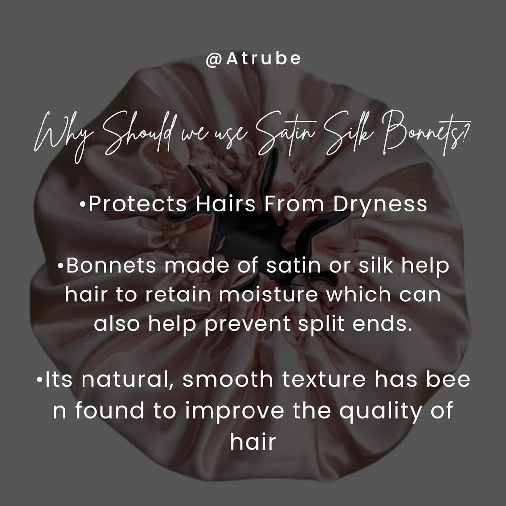 Adjustable Pure Satin Hair Bonnet Protective Night Hairstyles Satin Curly Hair