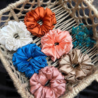 Premium Soft Skinny Satin Scrunchies for Women (Pop and Play, skinny)