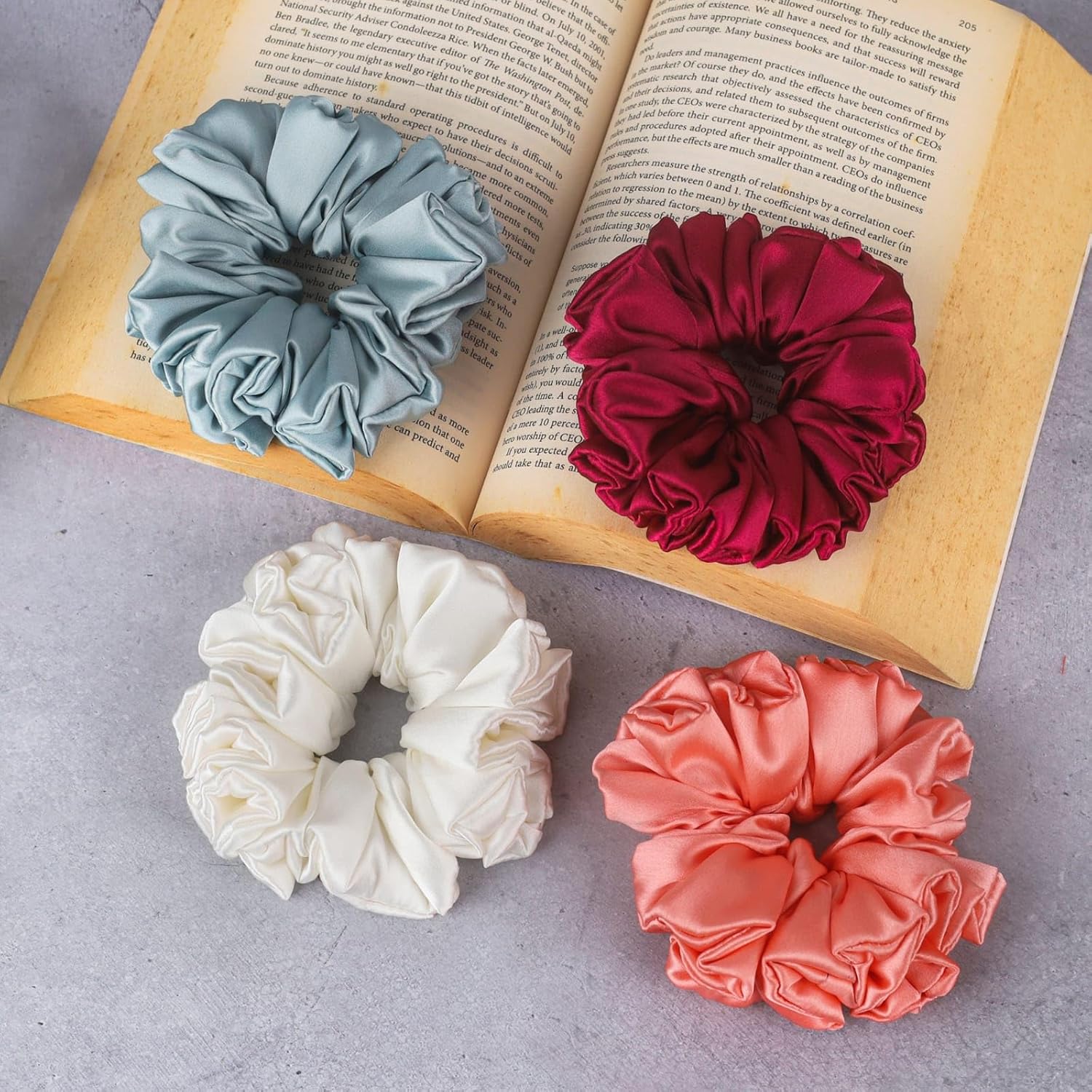 Satin Scrunchies for Women/Girls| Hair Ties, Best Gift for Sister, Friend, Mom Set of 4