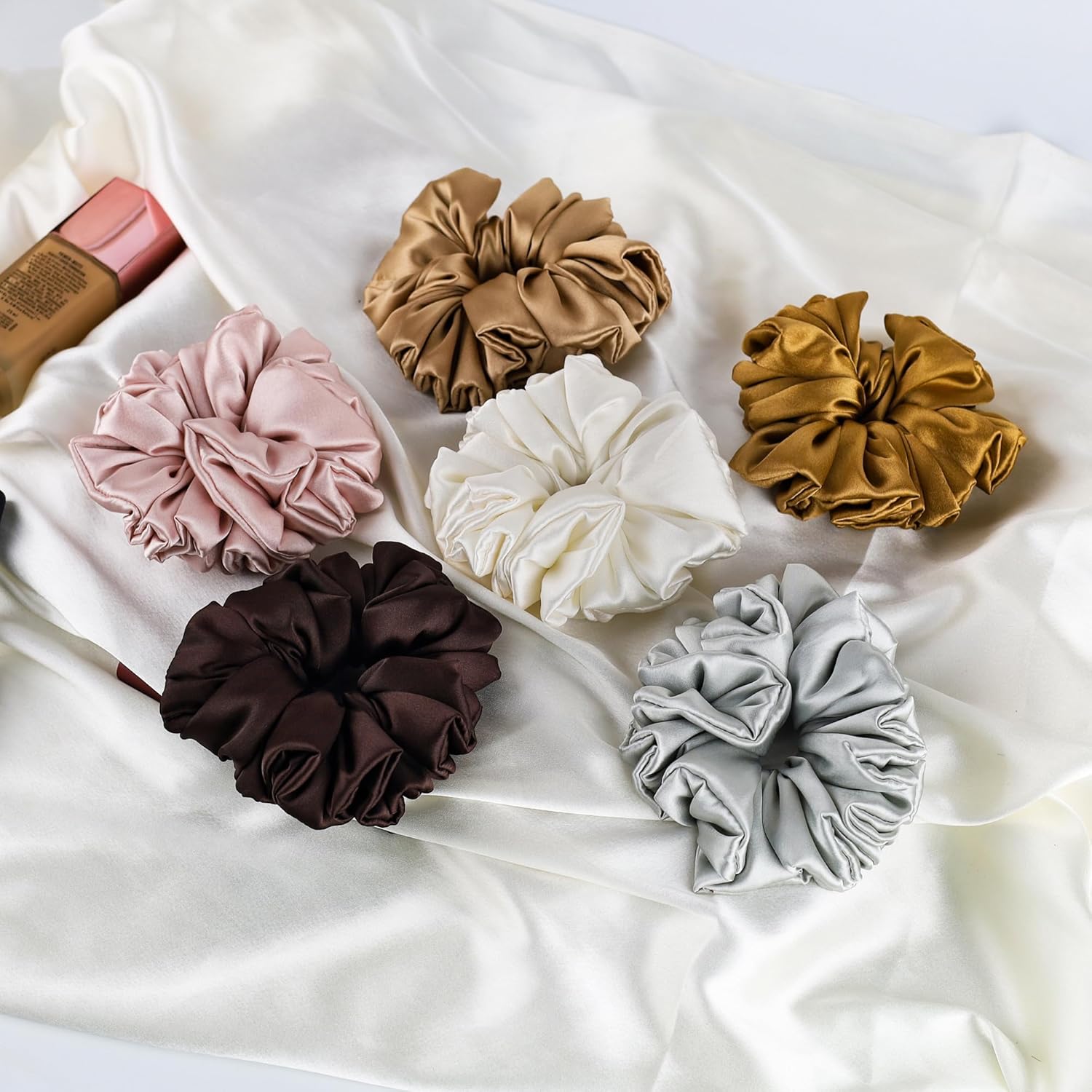 Atrube's Satin Silk Hair Scrunchies For Women And Girls Set Of 3